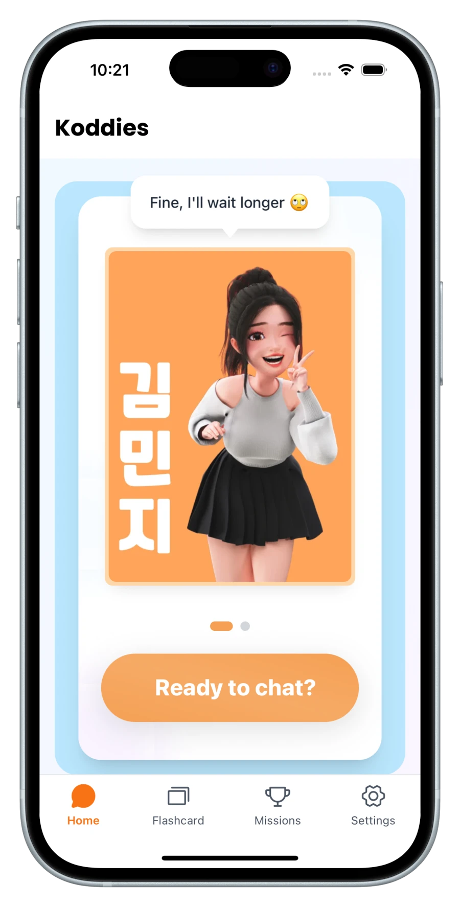 Koddies app - AI Korean buddy chat